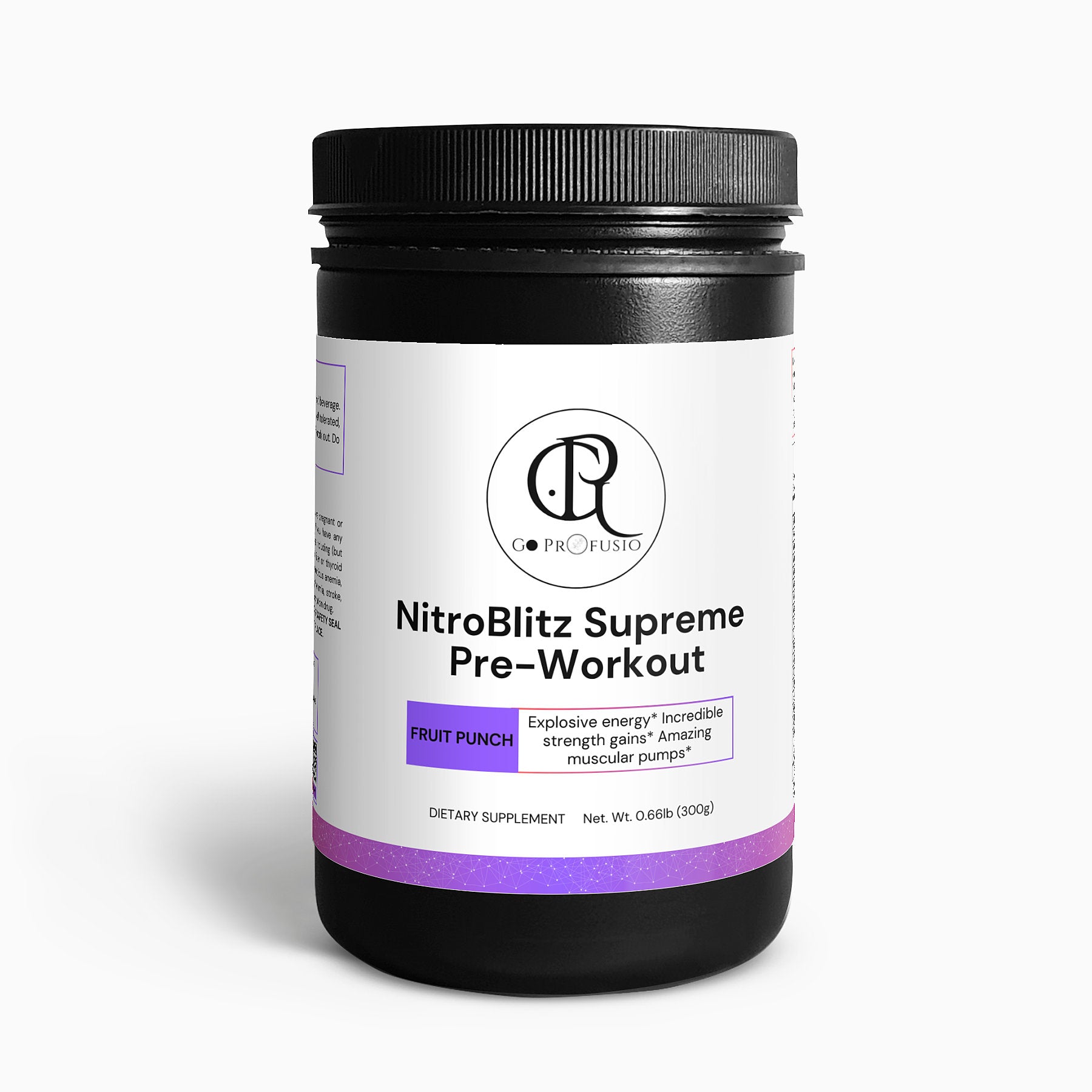 NitroBlitz Superme - Pre-Workout Powder - Fruit Punch Flavour - Profusio Global LLC dba GO Profusio