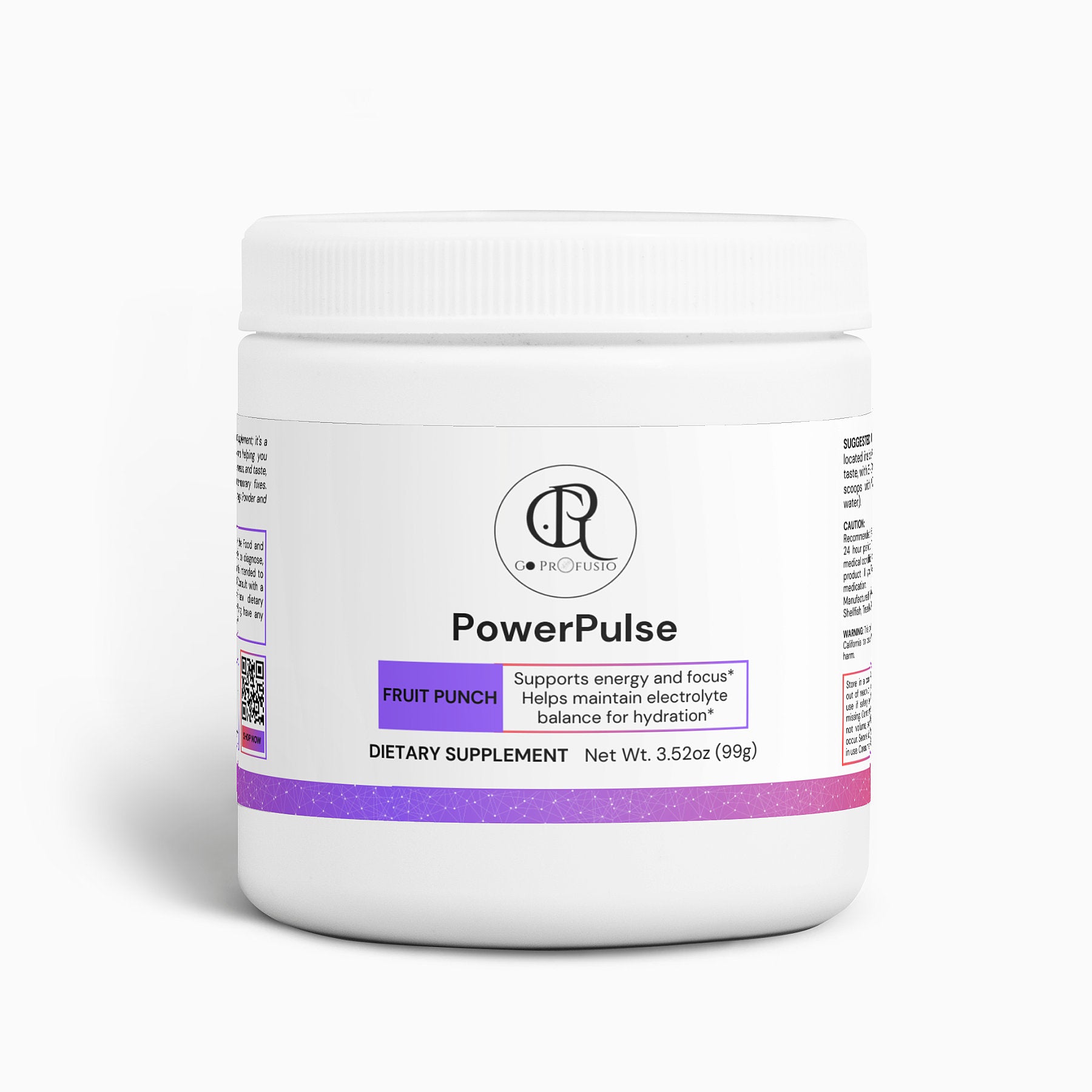 PowerPulse - Energy Powder - Fruit Punch Flavour - Profusio Global LLC dba GO Profusio