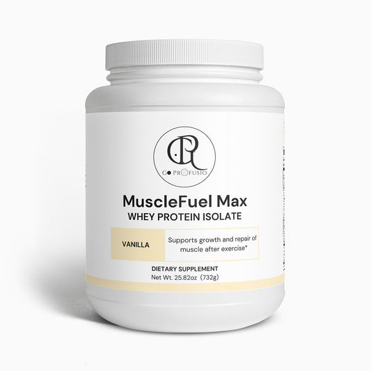 MuscleFuel Max - Whey Protein Isolate - Vanilla Flavour - Profusio Global LLC dba GO Profusio