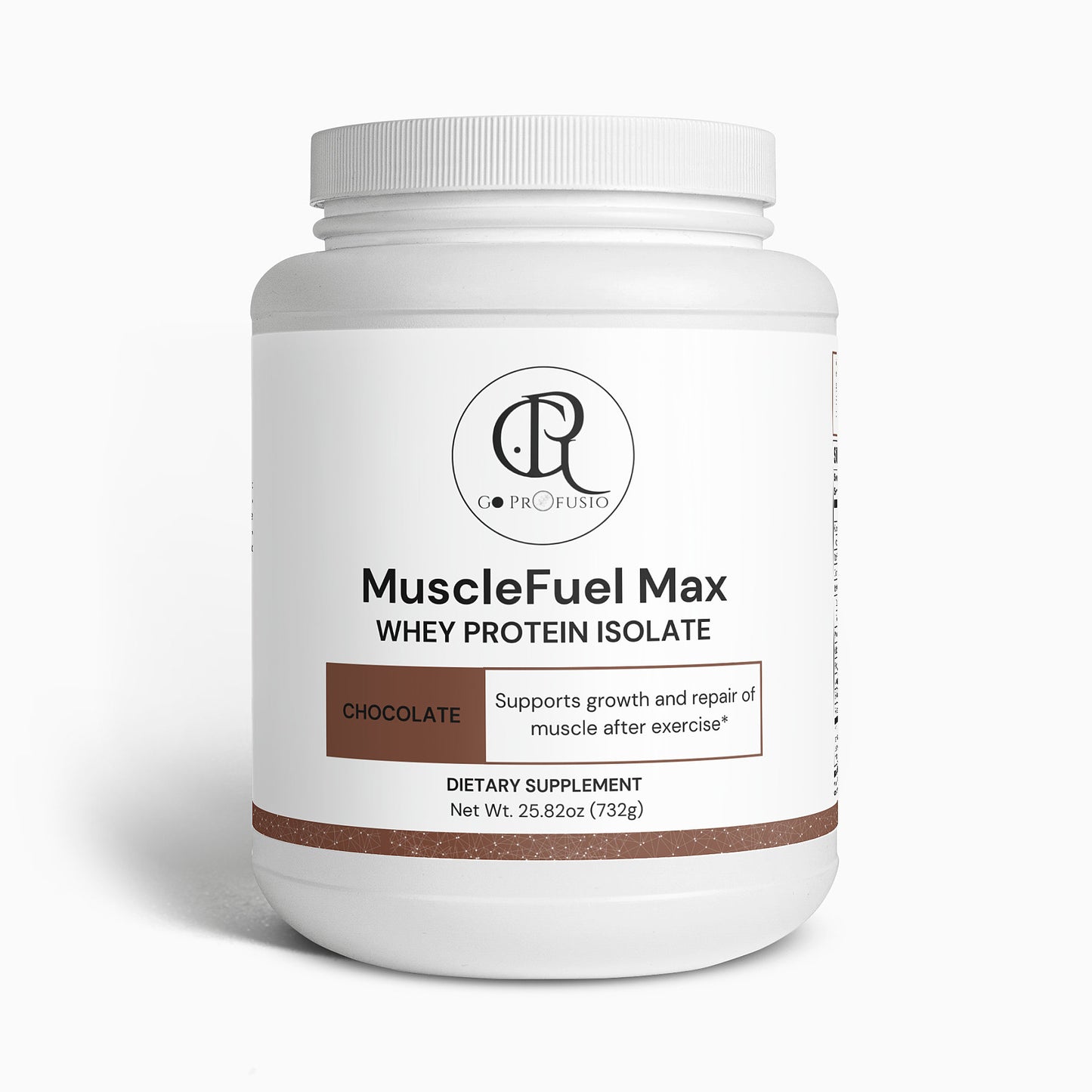 MuscleFuel Max - Whey Protein Isolate - Chocolate Flavour - Profusio Global LLC dba GO Profusio