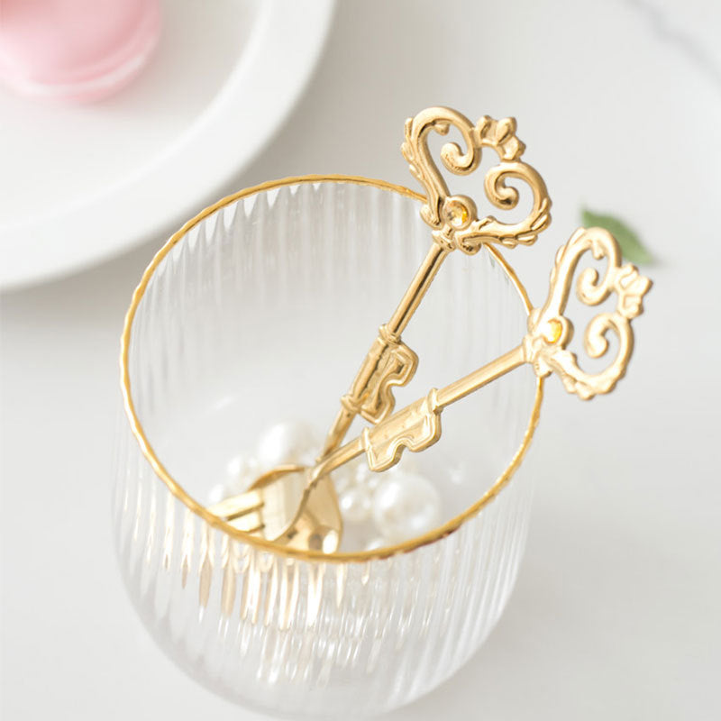 Gold Crown Teapoon & Cake Fork Set - Profusio Global LLC dba GO Profusio