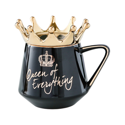 Queen of Everything - Ceramic Coffee Cup with Lid - Profusio Global LLC dba GO Profusio